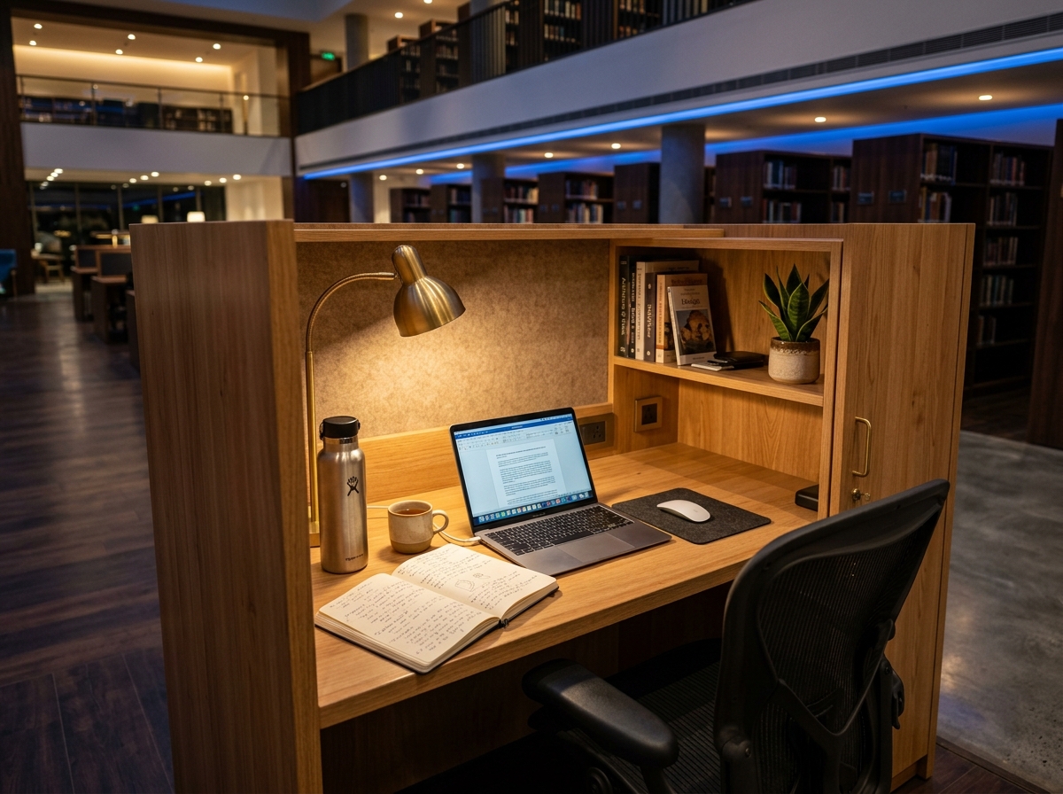 Ergonomic Study Desk and Cubicle at Genius Library